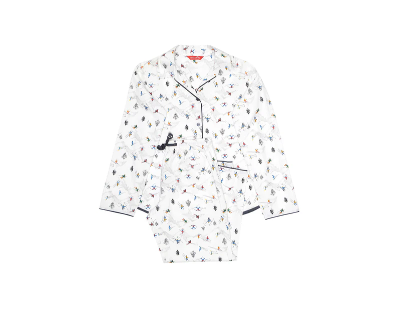 Minijammies 5364 Girl's Aspen White Skiing Print Pyjama Set