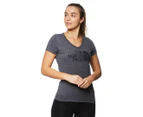 The North Face Women's Half Dome V-Neck T-Shirt Tee - TNF Grey/TNF Black