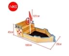 Rovo Kids Kids Boat Sandpit - Wooden Outdoor Play Sand Pit Children Toy Box Large 3