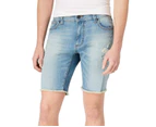 American Rag Washed Blue Men Size 38 Distressed Frayed Denim Shorts