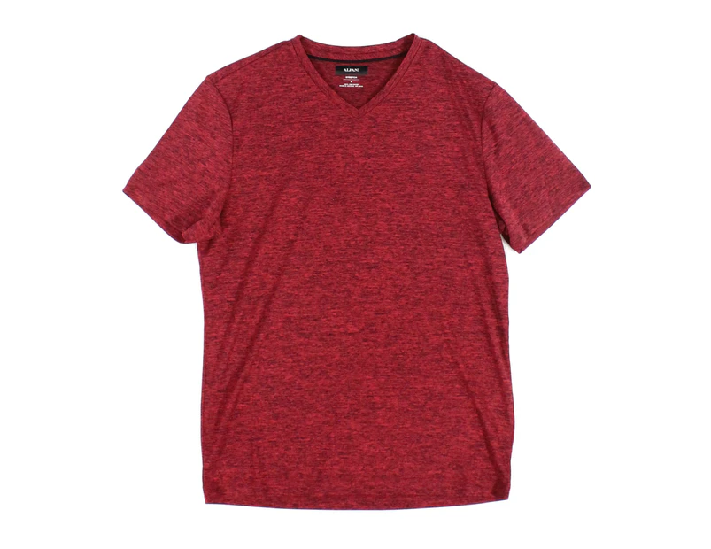 Alfani Mens T-Shirt Clay Red US Size 2XL V Neck Space-Dye Short Sleeve