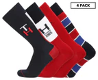 Tommy Hilfiger Men's Logo Stripe Over The Calf Socks 4-Pack - Multi