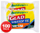 2 x Glad 27L Medium Wavetop Tie Garbage Bags 50pk