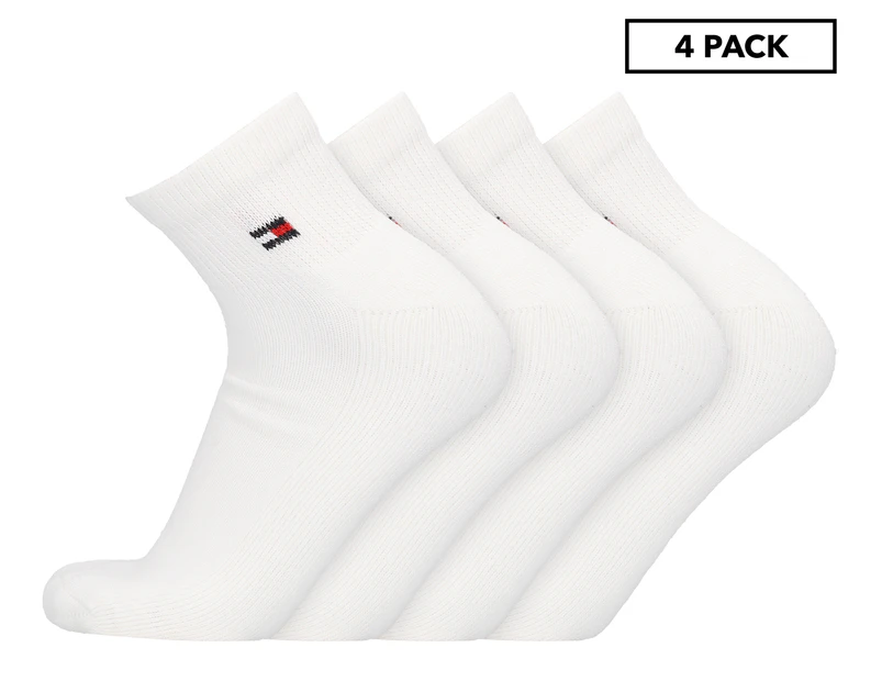 Tommy Hilfiger Men's Classic Quarter Socks 4-Pack - White