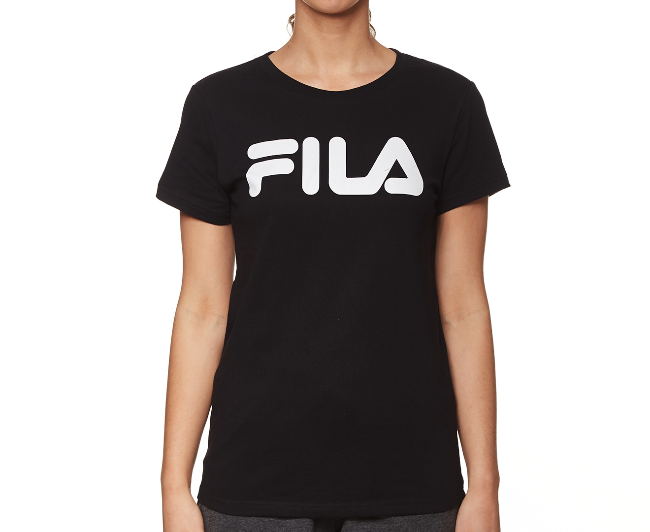 Fila Women's Basics Logo Tee / T-Shirt / Tshirt - Black | Catch.com.au