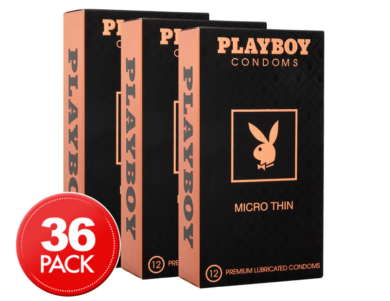 3 x 12pk Playboy Micro Thin Lubricated Condoms