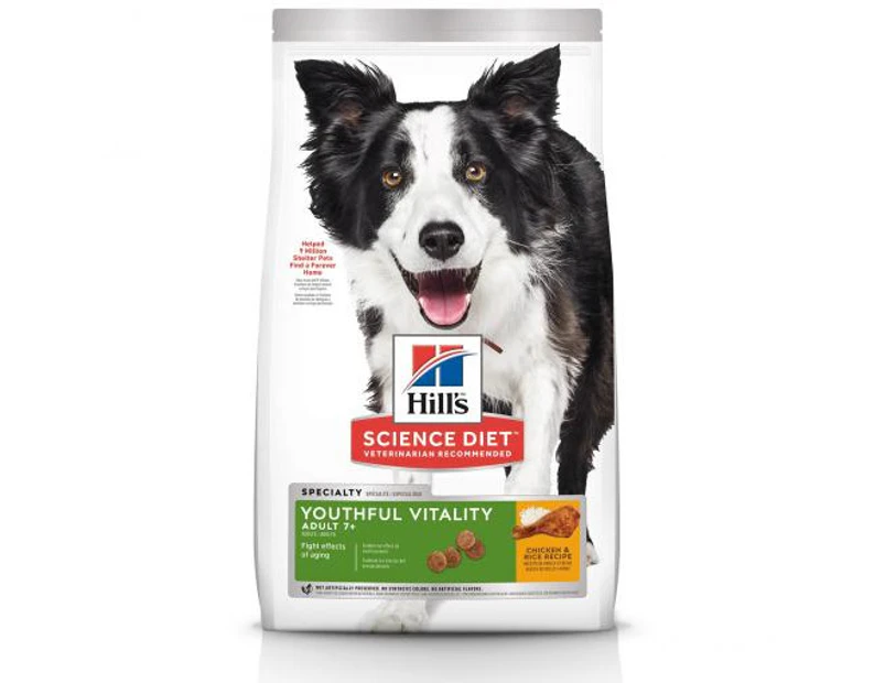 Hills Dog Adult Food 7+ Youthful Vitality Chicken & Rice 5.67kg (H3049)