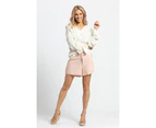 KAJA Clothing PEARL Shorts - Blush Linen Cotton
