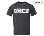 Zoo York Boys' Straight Crew Plus Tee / T-Shirt / Tshirt - Black Heather