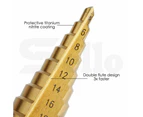 3 Pcs HSS Step Cone Drill Bit Set Titanium Metric Hole Cutter 4-12/20/32mm Kit