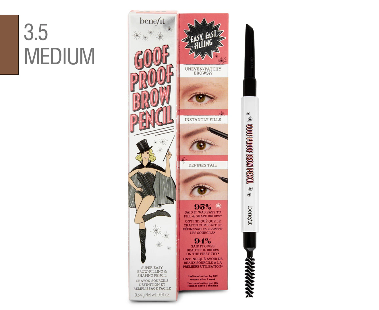 Benefit Goof Proof Brow Pencil - 3.5 Neutral Medium Brown