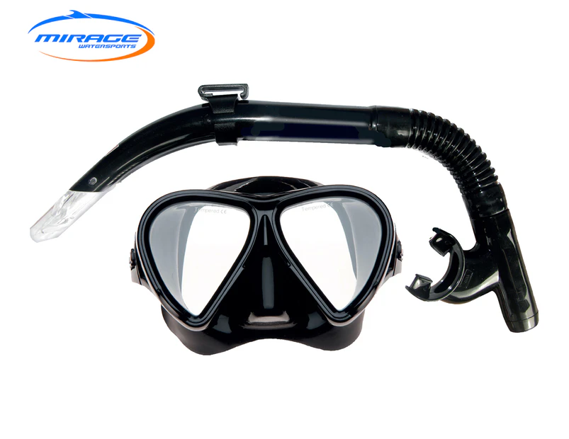 Mirage Adult Stealth Mask & Snorkel Set - Black