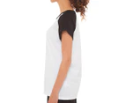 Urban Classics Women's Contrast Raglan Tee / T-Shirt / T Shirt - White/Black