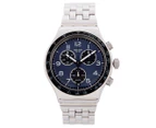 Swatch Men's 43mm Boxengasse Chronograph Stainless Steel Watch - Silver/Blue