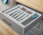 Madesmart Expandable Cutlery Tray - White/Grey