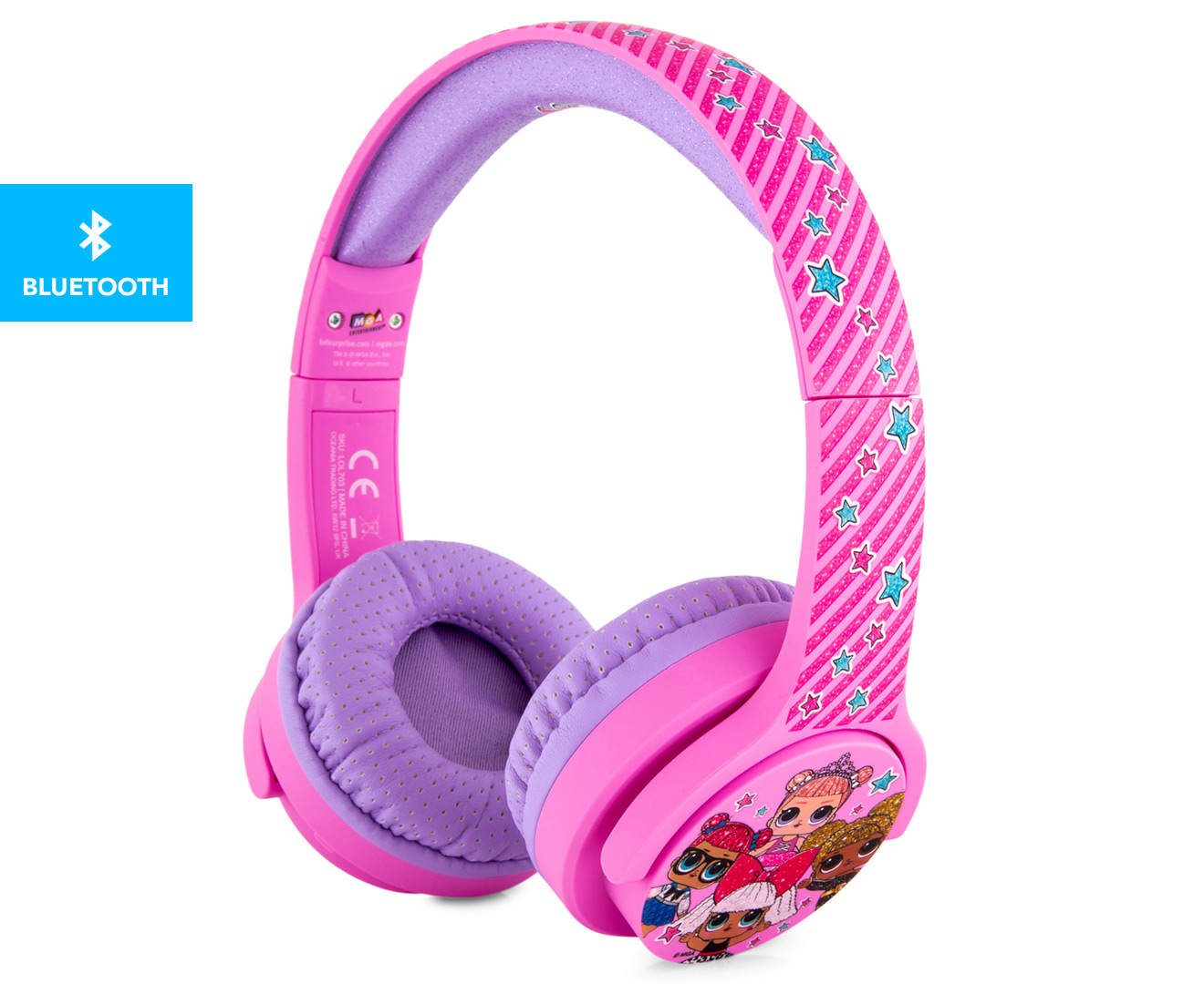 LOL639 Wired On-Ear Headphones L.O.L Surprise Pink and White 
