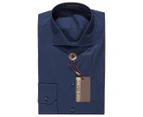 Roberto Cavalli Men's Comfort Fit Dress Shirt - Navy