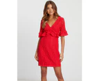 Chancery Women's Rachel Frill Dress - Red Lace