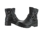 Earth Women's Boots - Motorcycle Boots - Black Leather