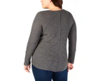 Style & Co. Women's Tops & Blouses - Henley Top - Grey Thunder