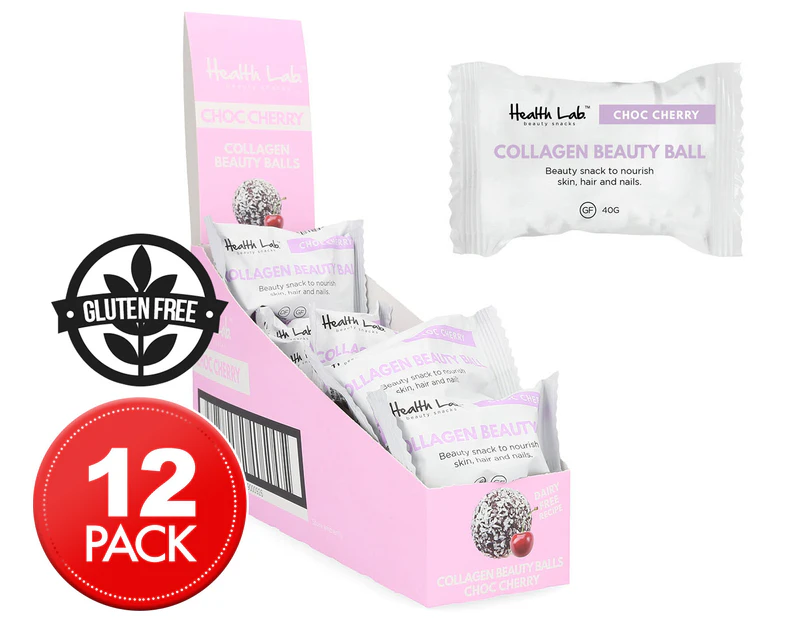 12 x Health Lab Collagen Beauty Balls Choc Cherry 40g