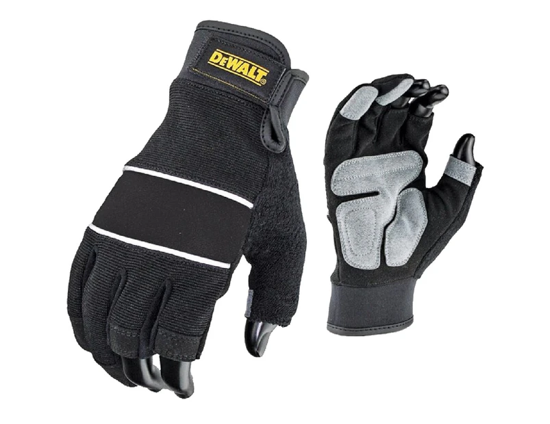 Dewalt Mens DPG214L Performance 3 Finger Double Palm Gloves - Black