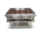 AG Four Burner Commercial Chargrill with lava rock - 1220MM width - LPG  AG Equipment - Silver