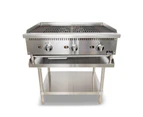 AG Three Burner Commercial Chargrill with lava rock - 910MM width - LPG  AG Equipment - Silver