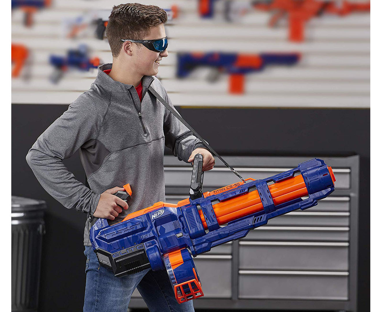 orange and blue nerf glasses