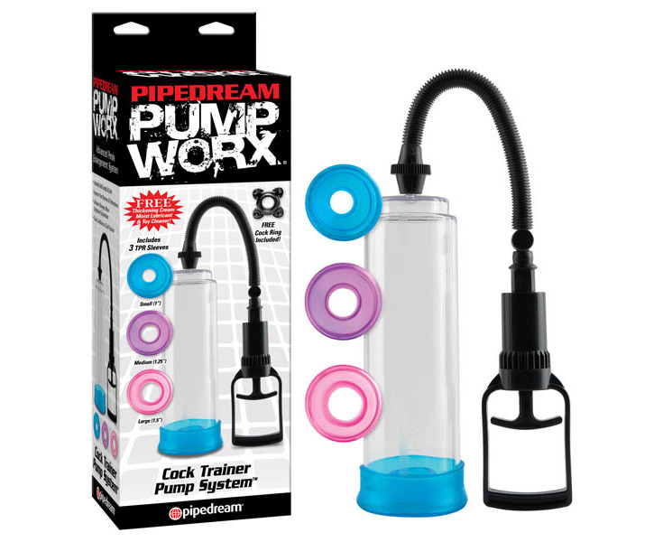 Pump Worx Cock Trainer Pump System Clear Penis Pump with 3