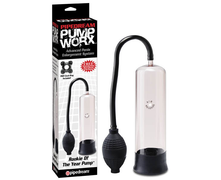 Pump Worx Rookie Of The Year Pump Clear Black Penis Pump Catch