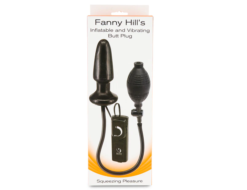 Seven Creations Fanny Hill's Inflatable & Vibrating Butt Plug - Black