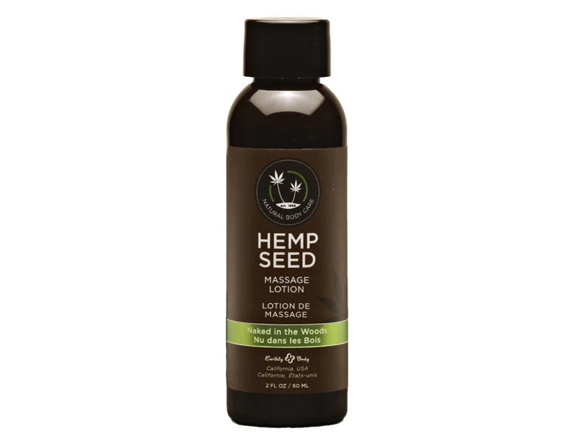 Hemp Seed Massage Lotion - Naked In The Woods (White Tea & Ginger) Scented - 59 ml Bottle