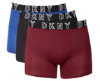 DKNY Men's Stretch Sport Boxer Brief 3-Pack - Black/Blue/Burgundy