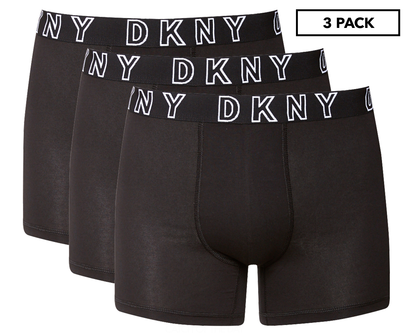 DKNY Underwear Mens 3 pack Trunks With Stretch Black