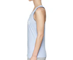 Adidas Women's Essentials Linear Tank Top - Glow Blue/White