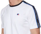 Russell Athletic Men's Taped Tee / T-Shirt / Tshirt - White