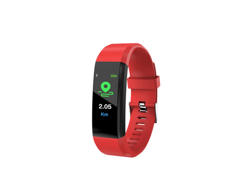 Select Mall 115plus Intelligent Hand Ring Heart Rate Blood Pressure Waterproof Step Motion - RED