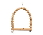 Bird Toy Parrot Swing Wood With Bells Toy Health Interactive Ornament Cage Bird