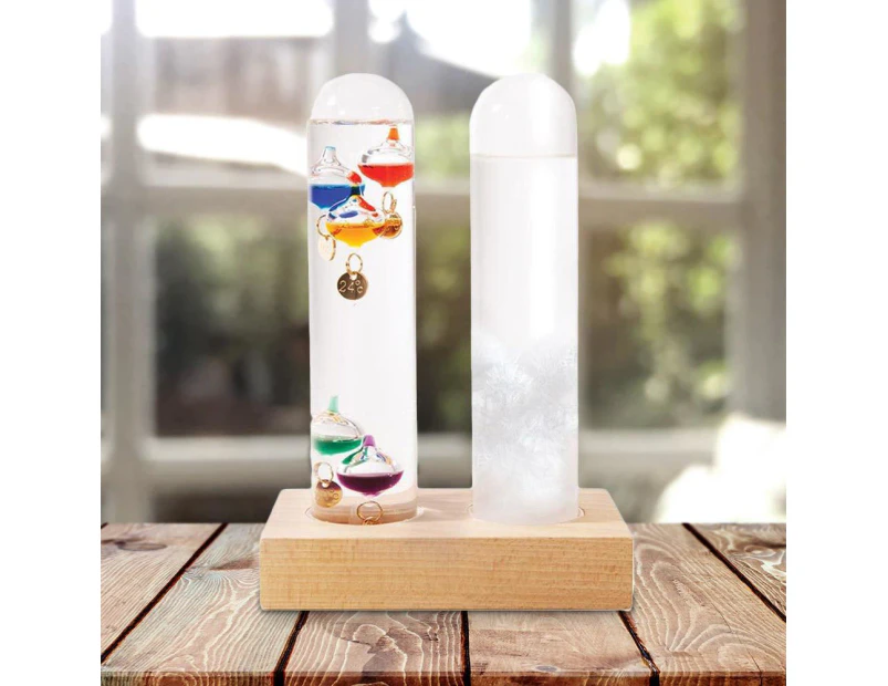 Dual Weather Station | Storm Glass & Galileo Thermometer