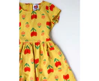 Oobi Girls' Megan Short Sleeved Dress Yellow Tulip