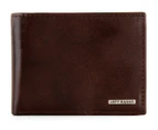 Jeff Banks Leather Bifold Wallet - Dark Brown