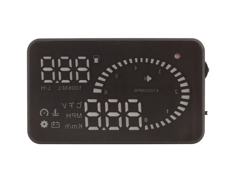 LA9027  Obdii Heads Up Display Car Speedo Hud  Speed, Water Temp, Battery Voltage, Fuel Consumption, Low Voltage Alarm, Hight Temp Alarm & Speed Alarm
