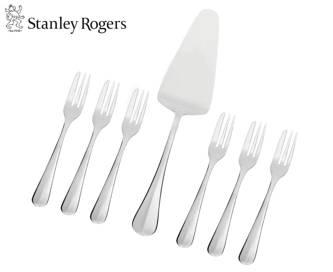 Stanley Rogers 7-Piece Baguette Cake Serving Set - Silver