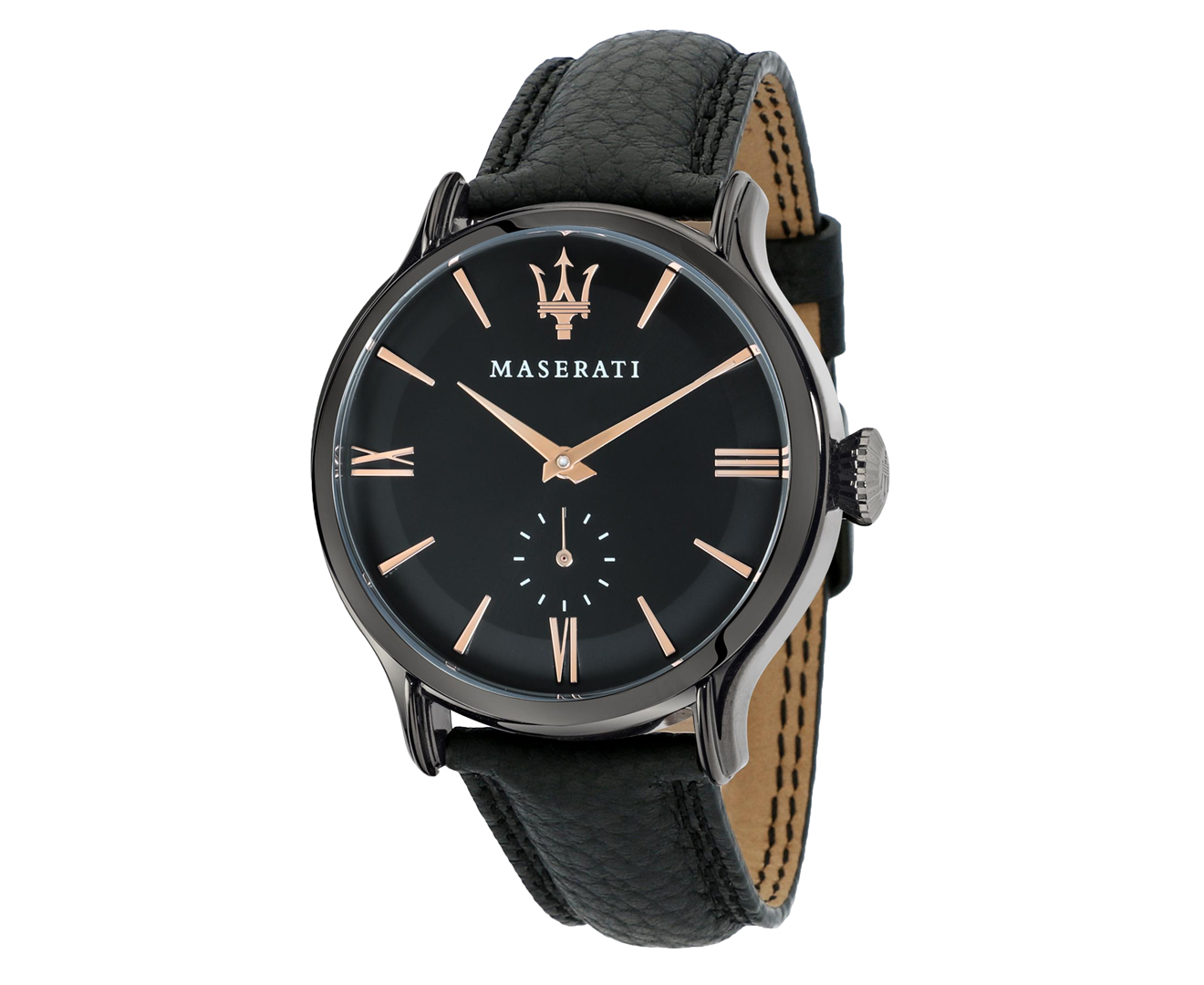 Maserati Men's 42mm Epoca Leather Watch - Black | Catch.co.nz