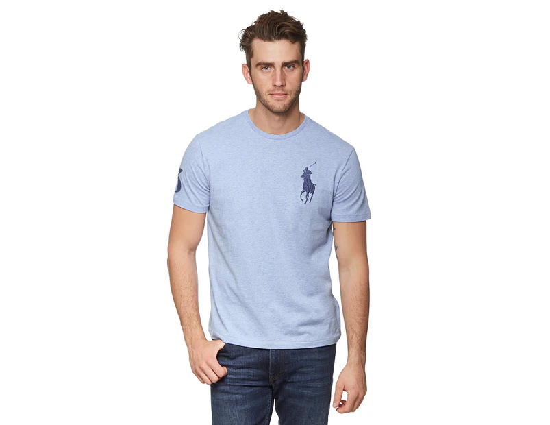 Polo Ralph Lauren Men's Big Pony Tee / T-Shirt / Tshirt - Blue Heather