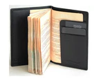 Hide & Chic RFID Security Lined Leather Passport Holder -  Black