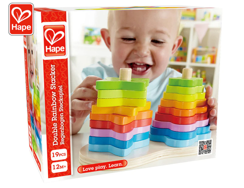 Hape 19-Piece Double Rainbow Stacker Toy