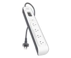 Belkin 4-Outlet Surgemaster Power Board - White/Grey