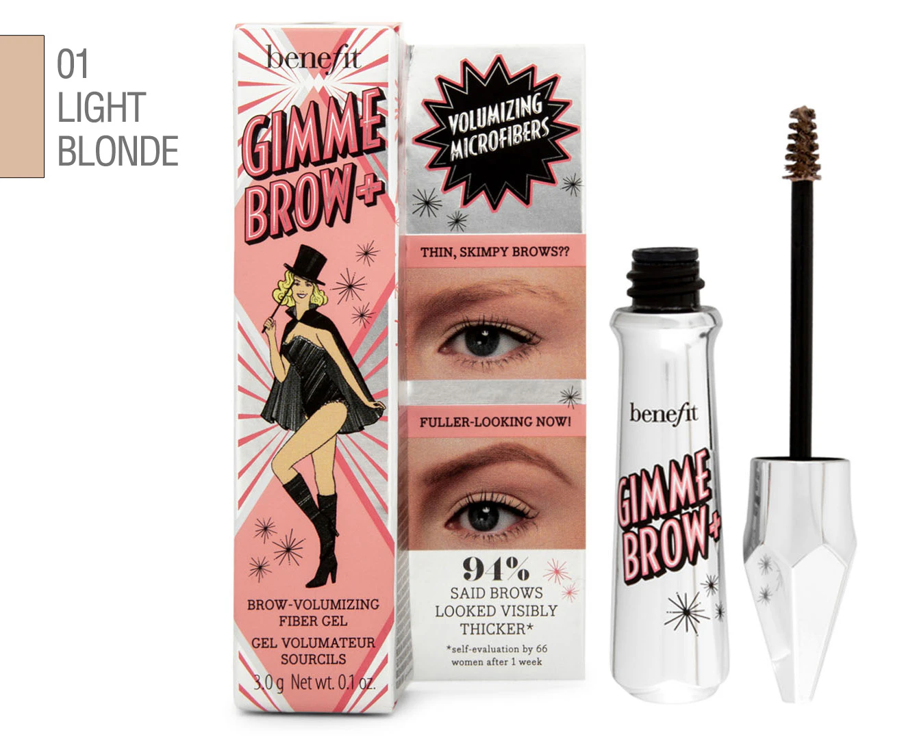 Benefit Gimme Brow+ Brow Volumizing Fiber Gel 3.0g - 01 Cool Light Blonde